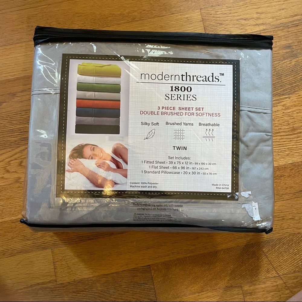 Modern Threads | New Grey Twin Sheet Set